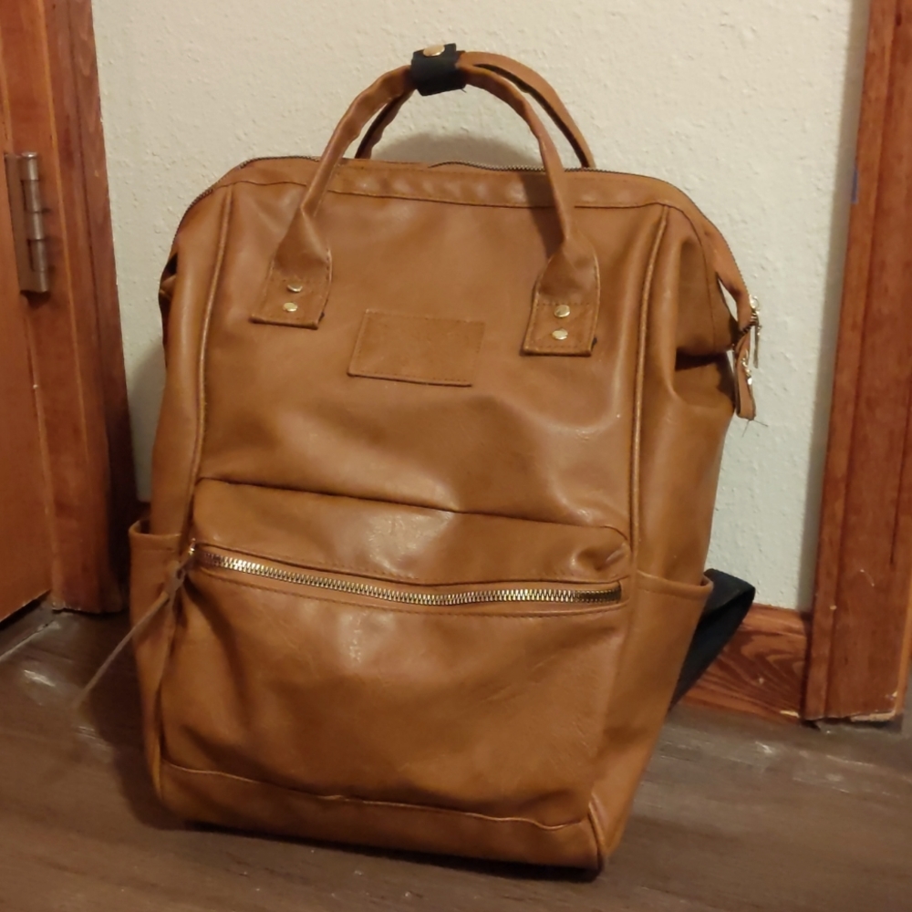 faux leather backpack
